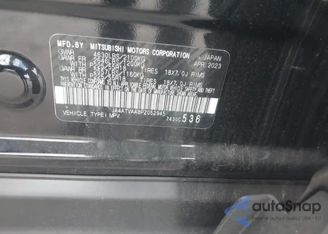 2023 Mitsubishi Eclipse Cross Le S-Awc z USA, uszkodzony, nr VIN JA4ATVAA8PZ052945